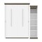 Bestar Orion Queen Murphy Bed with Narrow Shelving Unit (85W), White & Walnut Grey 116880-000017 - alternate 9